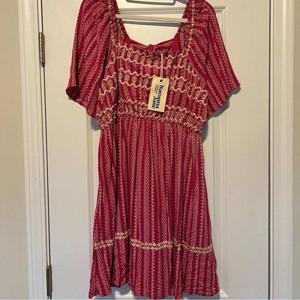 Pink and Cream Savanna Jane Dress NWT
